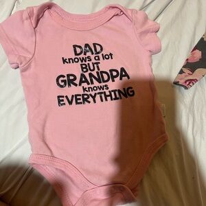 Adorable Pink Bodysuit with Grandpa Quote